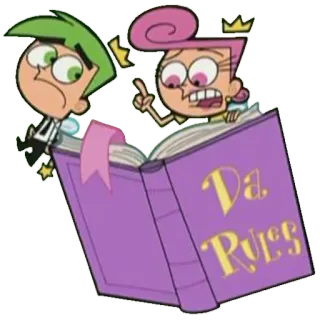 📖 Cosmo and Wanda The Fairly OddParents Da Rules Cartoon, Cosmo & Wanda – Wenn Elfen helfen, Nickelodeon, Cosmo, Wanda, Regeln, Fee telegram sticker