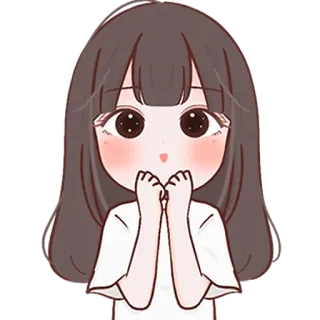 😲 Cartoon, Anime, Mädchen, Süß, Kawaii, Chibi telegram sticker