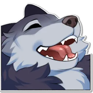 😄 wolf, cartoon, happy, animal, dog telegram sticker