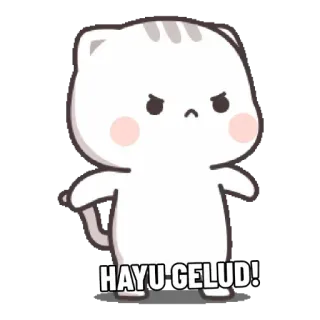 😤 HAYU GELUD! 고양이, 화난, 싸움, 인도네시아어, 격투, 가자 telegram sticker