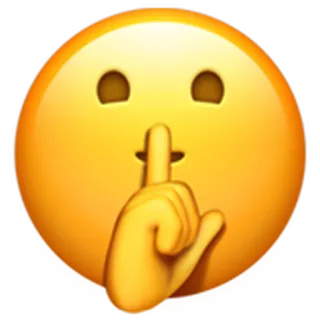🤫 이모지, 쉿, 조용, 침묵, 손가락, 입 다물다 telegram sticker