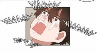 💦 WAAAHHH llorando, triste, emocional, dibujos animados, manga whatsapp sticker