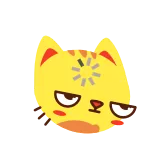 😐 猫, 生气, 可爱, 动物, 黄色 whatsapp sticker