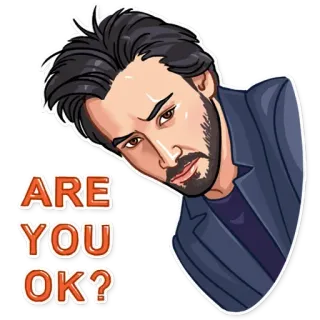 🙂 Keanu Reeves ARE
YOU
OK? Keanu Reeves, Tutto bene?, Celebrità, Meme, Sticker telegram sticker
