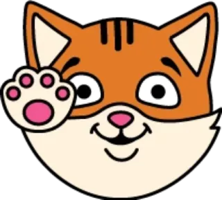 👋 chat, chaton, animal, mignon, dessin animé, autocollant telegram sticker