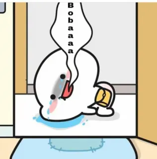 🤯 Bobaaaaa desenho animado, chorando, triste, bubble tea telegram sticker