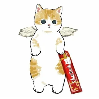 💗 ちゃおちゅ～る kot, skrzydła, przekąska, słodkie, kawaii, Ciao Churu telegram sticker