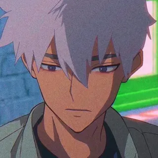 🖇 Anime, Dibujos animados, Personaje, Masculino, Pelo blanco telegram sticker
