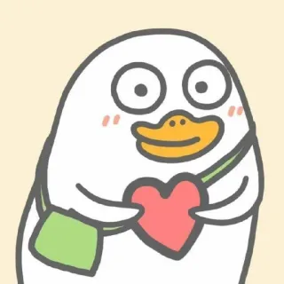 🐣 เป็ด, หัวใจ, น่ารัก, การ์ตูน, สัตว์, ความรัก, ตัวละคร, คาวาอิ telegram sticker