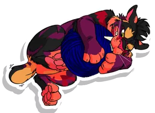 🎾 Antro, Gato, Lã, Brincando, Felino, Desenho animado, Animal telegram sticker