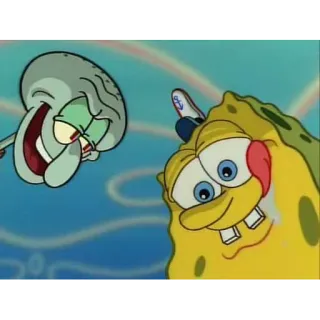 😜 Spongebob Squarepants Spongebob, Carlo Tentacule, dessin animé, Nickelodeon, série TV, drôle telegram sticker