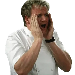 😱 Gordon Ramsay กอร์ดอน แรมซีย์, เชฟ, ปฏิกิริยา, ตกใจ, มีม telegram sticker
