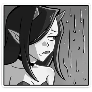 😈 サキュバス, 悪魔っ娘, アニメ, 悲しい, 漫画, ステッカー telegram sticker