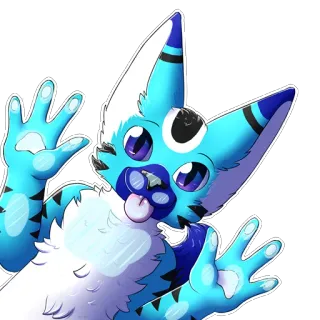 🤗 Furry, Animal, Dibujo animado, Lindo, Personaje, Arte telegram sticker