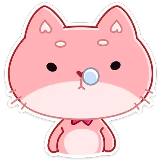 😪 кот, животное, наклейка, розовый, милый, мультик, каваий telegram sticker