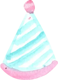 ⛵️ Partyhut, Feier, Hut, Party, Aquarell, gestreift whatsapp sticker