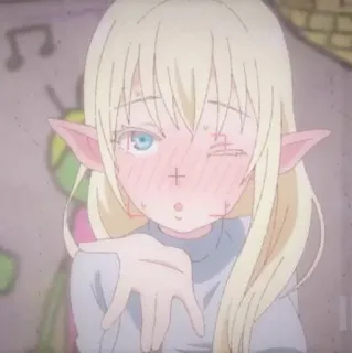 🎲 Anime, Elf, Cartoon, Schattig, Blond haar, Fantasy telegram sticker