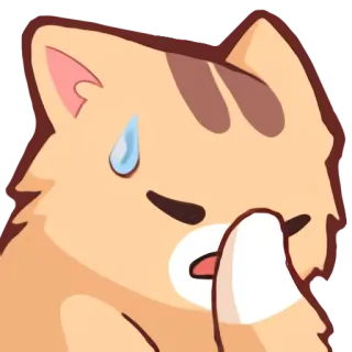 🤦 gato, sticker, triste, llorando, anime, dibujos animados, animal telegram sticker