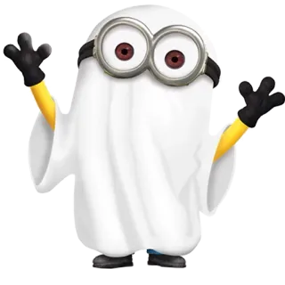 😊 Minion Minion, Geist, Halloween, Cartoon, Niedlich telegram sticker