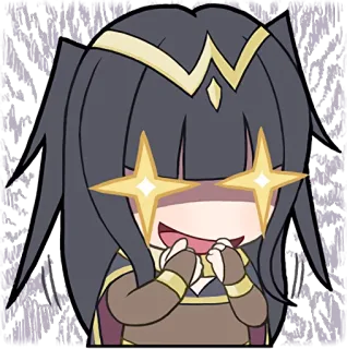 🤩 Anime, Chibi, Olhos de estrela, Animado, Fofo, Desenho animado telegram sticker