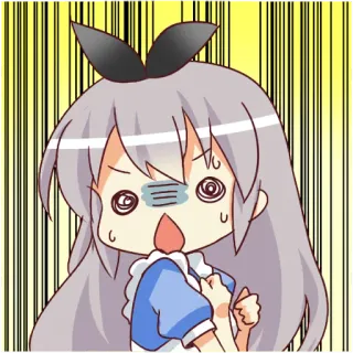 😱 Anime, Cartoon, Chibi, Schockiert, Angst, Mädchen telegram sticker