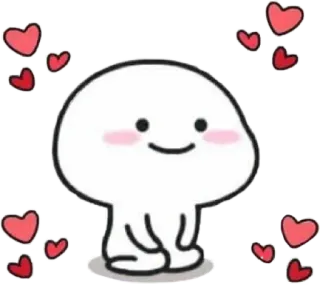 💓 schattig, kawaii, cartoon, hart, liefde, emoji, blob telegram sticker