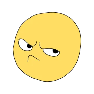 😒 Emoji, Bravo, Rosto, Amarelo whatsapp sticker