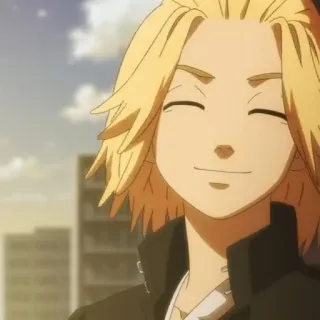 ⛓ Mikey Tokyo Revengers anime, manga, character, smile, blond hair telegram sticker