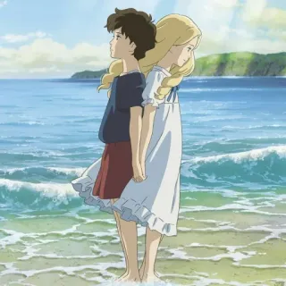 🗻 When Marnie Was There 动漫, 电影, 友谊, 海滩, 吉卜力工作室, 记忆中的玛妮 telegram sticker