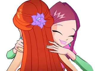 ❤ Desenho animado, Abraço, Amizade, Animado, Winx telegram sticker