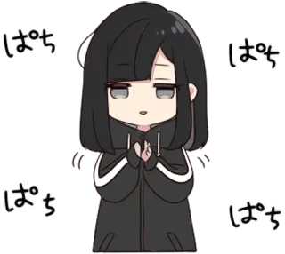 👏 ぱち Anime, Ragazza, Giapponese telegram sticker