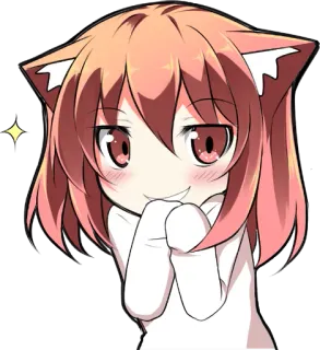 😏 Anime, Orelhas de gato, Chibi, Fofo, Mangá, Desenho animado telegram sticker