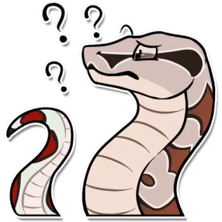 ❓ serpiente, confundido, pregunta, reptil, animal whatsapp sticker