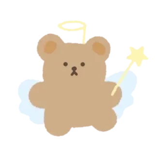 🧸 곰, 천사, 날개, 귀여운, 만화, 스티커 telegram sticker