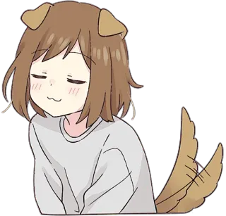 ☺️ Anime, Anjing, Gadis, Lucu, Kartun, Stiker telegram sticker