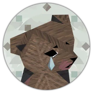 😶 bear, sad, crying, animal, sticker, low poly, geometric telegram sticker