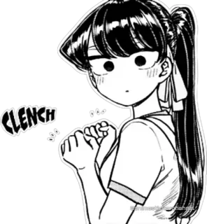 😤 Komi Shouko Komi Can't Communicate CLENCH Anime, Manga, Komi Can't Communicate, Komi Shouko, Gebalde Vuisten, Schattig, Geschrokken, Anime Sticker whatsapp sticker