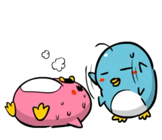 😣 pinguim, desenho animado, animal, adesivo telegram sticker