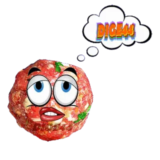 💭 DIGE44 almôndega, desenho animado, adesivo, comida telegram sticker