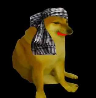 😌 cheems, doge, hond, meme, grappig, dier telegram sticker