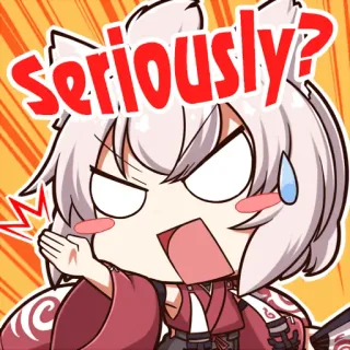 🤬 seriously? Anime, Serieus, Vraag, Geschrokken, Schattig telegram sticker