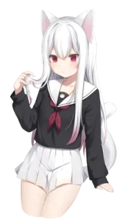 🙁 Anime, Catgirl, Kawaii, Dễ thương, Tai, Đuôi telegram sticker