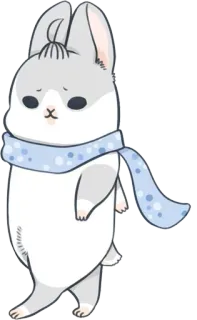 💨 królik, królik, szalik, słodki, zwierzę, kreskówka telegram sticker