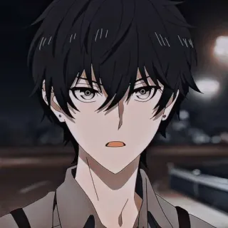 🕳 Anime, Masculino, Personaje, Pelo negro, Persona whatsapp sticker