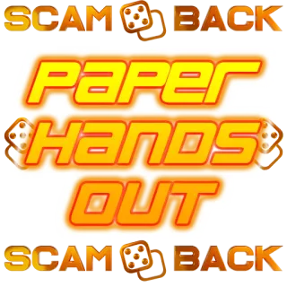 🥳 SCAM BACK PAPER HANDS OUT SCAM BACK finance, investissement, mème, mains de papier, arnaque telegram sticker
