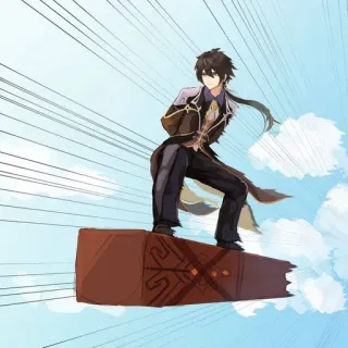 💨 Zhongli Genshin Impact Zhongli, Genshin Impact, anime, videogame, character, geo, geo archon telegram sticker