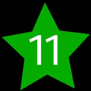 1⃣ 11 Bintang, Hijau, Nomor, Sebelas telegram sticker