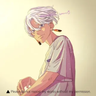 🌟 Please do not repost my works without my permission. anime, personaggio, arte, illustrazione telegram sticker
