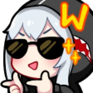 😎 W アニメ, サメ, サングラス, かわいい, 絵文字, 漫画, ステッカー, 表情 telegram sticker