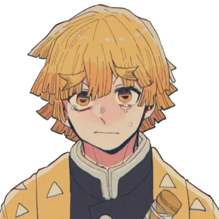 🙁 Zenitsu Agatsuma Demon Slayer Anime, Thanh gươm diệt quỷ, Zenitsu, Nhân vật, Manga telegram sticker